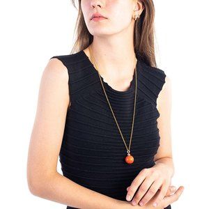MON REVE GOLD, ORANGE RED EVENING NECKLACE | WOMENS